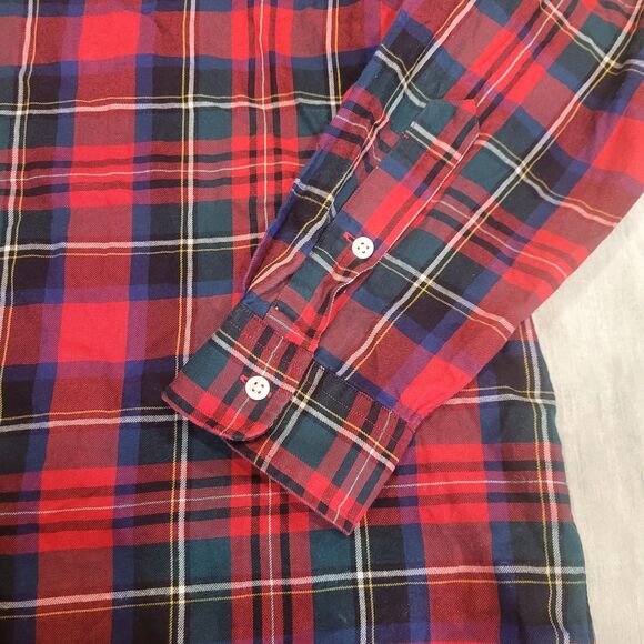 Ralph Lauren Blake Size Large Plaid Flannel Long Sleeve Button Shirt Red Blue - Picture 2 of 4